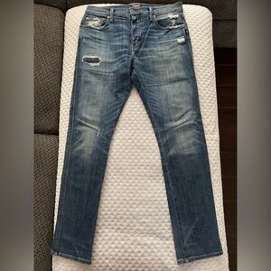Fred by Fred Segal Bourbon Slim Distressed Denim Jeans 32x31.5 Made in LA USA